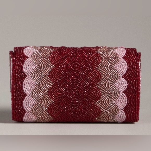 Anthropologie Beaded Petal Clutch Shoulder Bag NWT